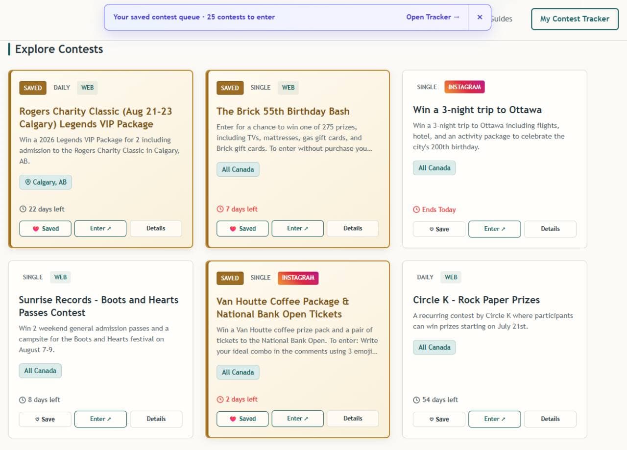 ContestLog directory showing saved contests and the saved contest queue